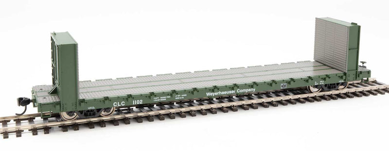 WalthersMainline 910-5854	60' Pullman-Standard Bulkhead Flatcar (48' IL) - Ready to Run -- Weyerhaeuser