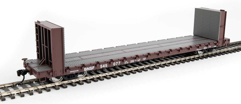 WalthersMainline 910-5859 60' Pullman-Standard Bulkhead Flatcar (48' IL) - Ready to Run -- BNSF