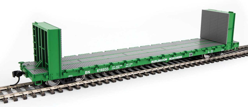 WalthersMainline 910-5861 60' Pullman-Standard Bulkhead Flatcar (48' IL) - Ready to Run -- Burlington Northern