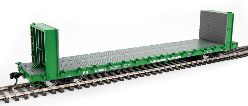 WalthersMainline 910-5862 60' Pullman-Standard Bulkhead Flatcar (48' IL) - Ready to Run -- Burlington Northern