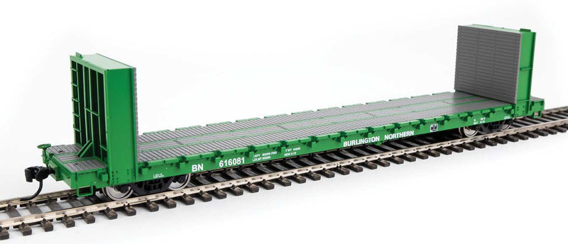 WalthersMainline 910-5864 60' Pullman-Standard Bulkhead Flatcar (48' IL) - Ready to Run -- Burlington Northern