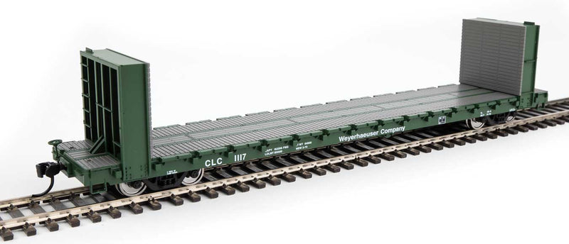 WalthersMainline 910-5883 60' Pullman-Standard Bulkhead Flatcar (48' IL) - Ready to Run -- Weyerhaeuser