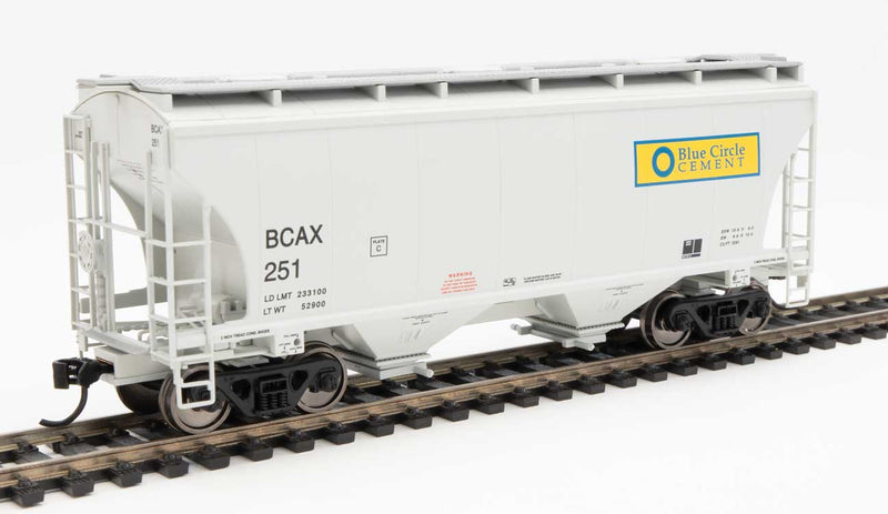 WalthersMainline 910-7568 39' Trinity 3281 2-Bay Covered Hopper - Ready to Run -- Blue Circle Cement