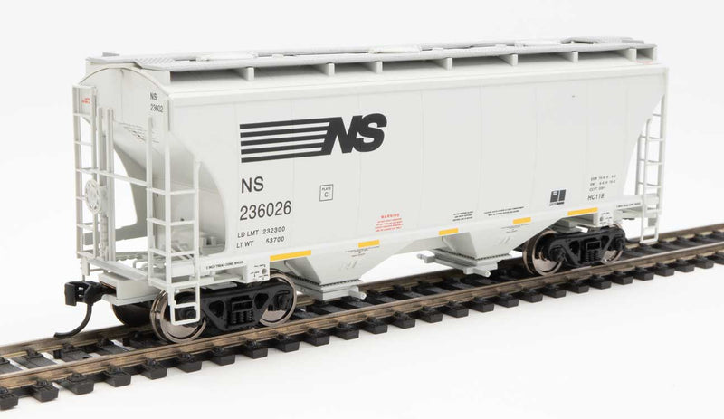 WalthersMainline 910-7586 39' Trinity 3281 2-Bay Covered Hopper - Ready to Run -- Norfolk Southern