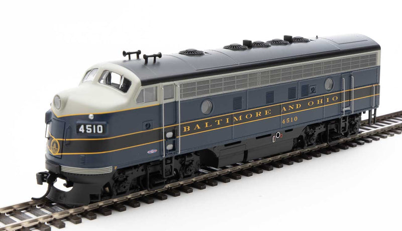 WalthersMainline 910-19964 EMD F7 A-B Set - ESU Sound and DCC -- Baltimore & Ohio #4510, #5476 (blue, gray, black, dulux), HO