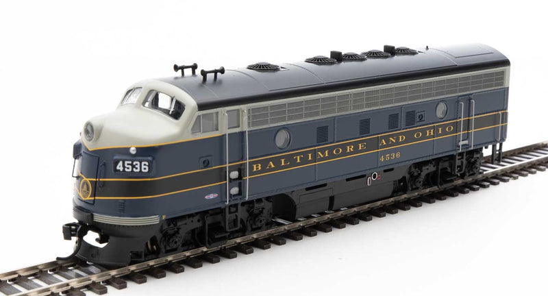 WalthersMainline 910-19965 EMD F7 A-B Set - ESU Sound and DCC -- Baltimore & Ohio #4536, #5496 (gray, blue, black, dulux), HO