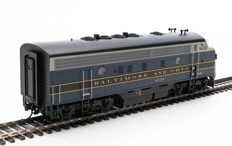 WalthersMainline 910-19965 EMD F7 A-B Set - ESU Sound and DCC -- Baltimore & Ohio #4536, #5496 (gray, blue, black, dulux), HO