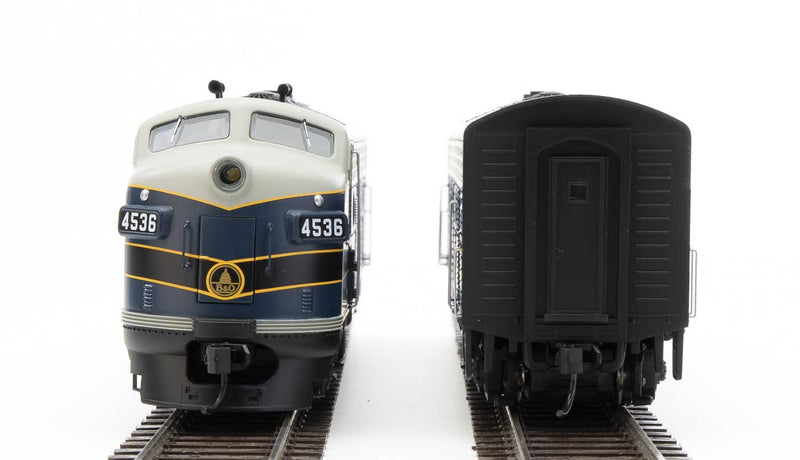 WalthersMainline 910-19965 EMD F7 A-B Set - ESU Sound and DCC -- Baltimore & Ohio #4536, #5496 (gray, blue, black, dulux), HO