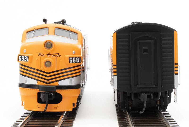 WalthersMainline 910-19971 EMD F7 A-B Set - ESU Sound and DCC -- Denver & Rio Grande Western(TM) #5681, #5682 (Grande Gold, silver, black), HO