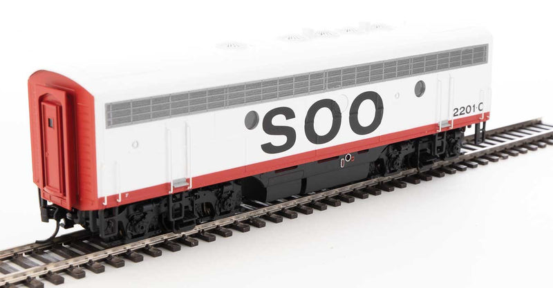 WalthersMainline 910-19979 EMD F7 A-B Set - ESU Sound and DCC -- Soo Line #212A, #2201C (red, white, black), HO