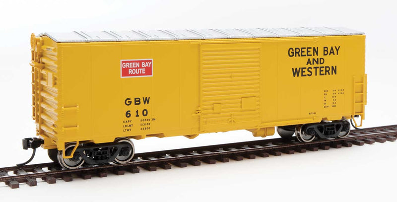 WalthersMainline 910-45004 40' ACF Modernized Welded Boxcar w/8' Youngstown Door - Ready to Run -- Green Bay & Western