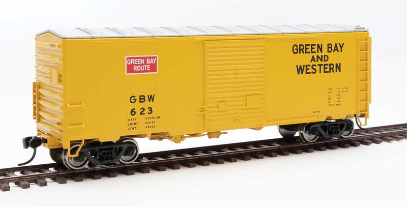 WalthersMainline 910-45006 40' ACF Modernized Welded Boxcar w/8' Youngstown Door - Ready to Run -- Green Bay & Western