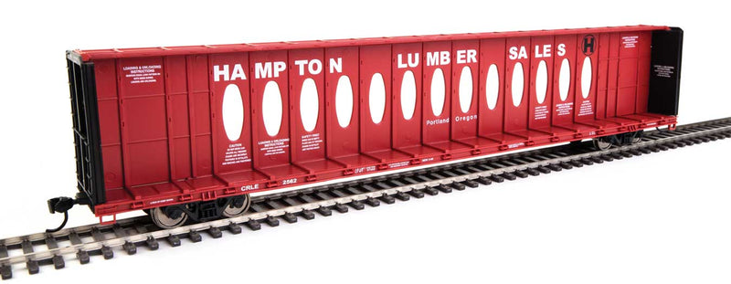 WalthersMainline 910-50711 72' Centerbeam Flatcar w/Standard Beam - Ready to Run -- Hampton Lumber CRLE