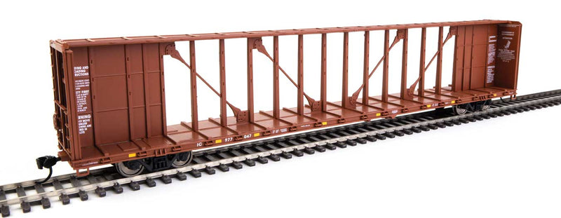 WalthersMainline 910-50713 72' Centerbeam Flatcar w/Standard Beam - Ready to Run -- Illinois Central