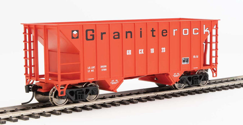 WalthersMainline 910-56609 34' 100-Ton 2-Bay Hopper - Ready to Run -- Granite Rock GRCX