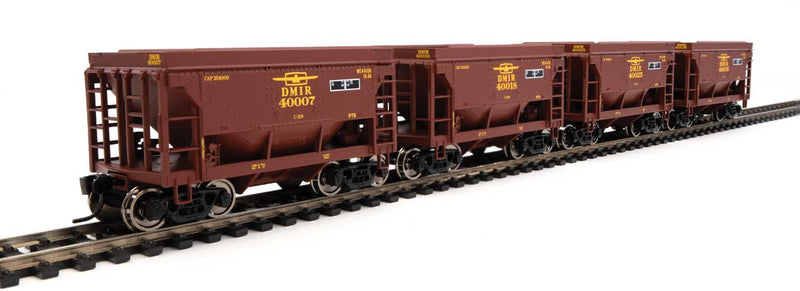 WalthersMainline 910-58071 24' Minnesota Taconite Ore Car 4-Pack - Ready To Run -- Duluth, Missabe & Iron Range - T-Bird;