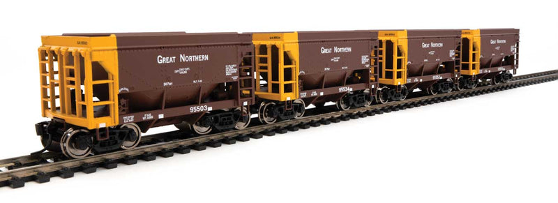 WalthersMainline 910-58078 24' Minnesota Taconite Ore Car 4-Pack - Ready To Run -- Great Northern