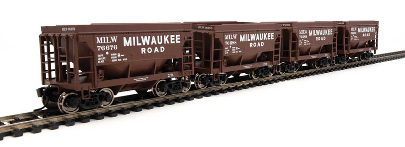 WalthersMainline 910-58080 24' Minnesota Taconite Ore Car 4-Pack - Ready To Run -- Milwaukee Road