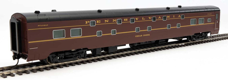 WalthersProto 920-9725 85' Pullman-Standard 12-4 Sleeper Plan 4130 -- Pennsylvania Railroad Class PS124 Cedar Creek (Tuscan, black, Dulux), HO