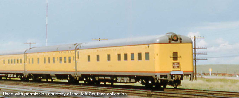PREORDER WalthersProto 920-9813 85' Pullman-Standard 10-6 Sleeper with Blunt End -- Southern Pacific(TM) - Standard w/Decals (yellow, gray, red), HO