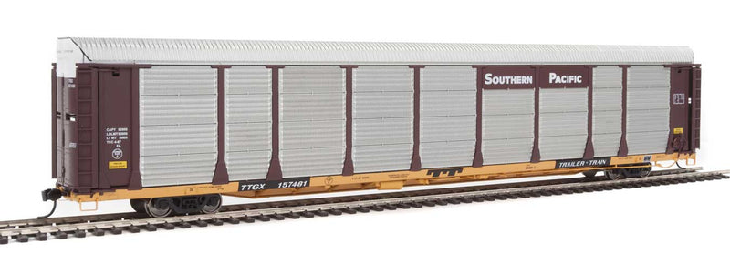 WalthersProto 920-101346 89' Thrall Bi-Level Auto Carrier - Ready To Run -- Southern Pacific(TM) Rack, TTGX Flatcar