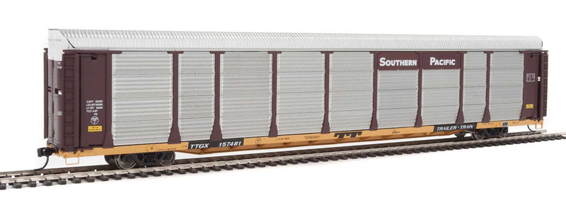 WalthersProto 920-101345 89' Thrall Bi-Level Auto Carrier - Ready To Run -- Southern Pacific(TM) Rack, TTGX Flatcar