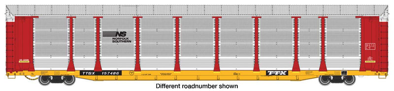 WalthersProto 920-101526 89' Thrall Bi-Level Auto Carrier - Ready To Run -- Norfolk Southern TTGX