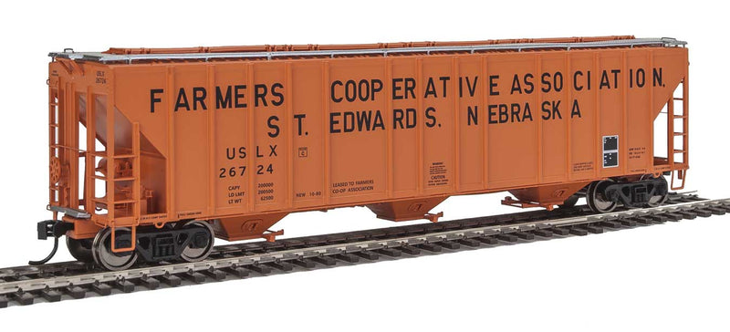 WalthersProto 920-106160 55' Evans 4780 Covered Hopper - Ready To Run -- Famers Co-op Association USLX