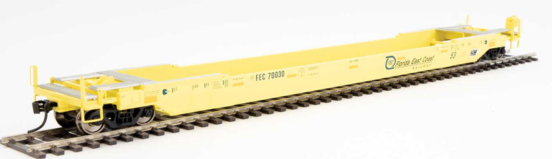 Walthers 920-109038 Gunderson Rebuilt All-Purpose 53' Well Car - Ready to Run -- FEC (yellow) 70175, HO