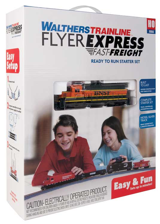 WalthersTrainline 931-1210 Flyer Express Fast-Freight Train Set -- Burlington Northern Santa Fe, HO