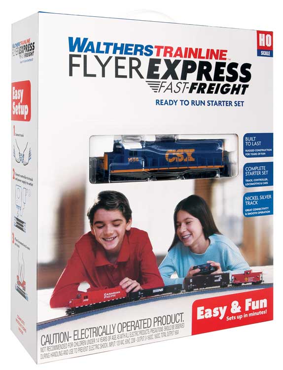 WalthersTrainline 931-1212 Flyer Express Fast-Freight Train Set -- Flyer Express Fast-Freight Train Set -- CSX Transportation, HO