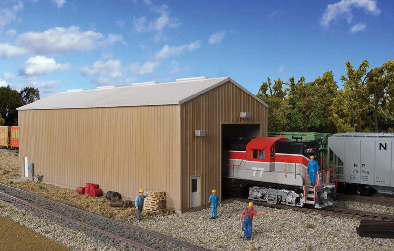 Walthers Cornerstone 933-2985 Modern Single-Track Engine House -- Kit - 11 x 4-1/4 x 4-1/4" 27.9 x 10.7 x 10.7cm, HO