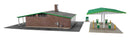 Walthers Cornerstone 933-3542 Modernized Gas Station -- Kit - Main Building: 10-1/2 x 9 x 3-3/16" 26.6 x 22.8 x 8cm, HO
