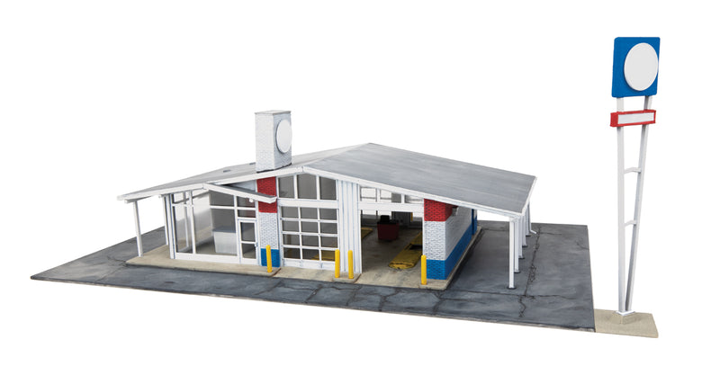 Walthers Cornerstone 933-3543 Drive-in Oil Change - Repurposed Gas Station -- Kit - 10-1/2 x 9 x 3-3/16" 26.6 x 22.8 x 8cm, HO