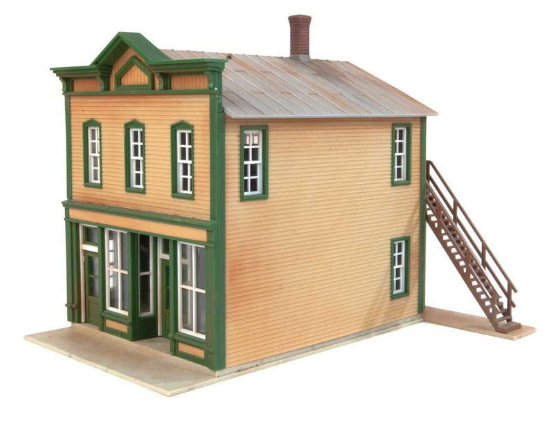 Walthers Cornerstone 933-3650 River Road Mercantile -- Kit - 5-3/4 x 5 x 5-1/2" 14.3 x 12.5 x 13.7cm, HO Scale