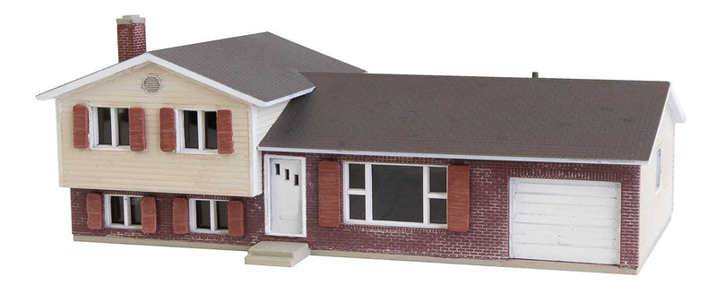 Walthers Cornerstone 933-3840 Split Level House -- Kit - 4 x 2-1/4 x 1-1/2" 10.2 x 5.7 x 3.8cm, N Scale