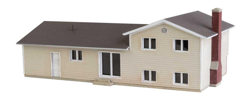 Walthers Cornerstone 933-3840 Split Level House -- Kit - 4 x 2-1/4 x 1-1/2" 10.2 x 5.7 x 3.8cm, N Scale