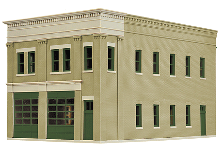 Walthers Cornerstone 933-4022 Two-Bay Fire Station - Kit (Plastic), HO