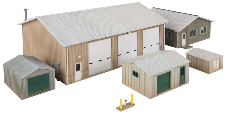 Walthers Cornerstone 933-4122 Vehicle Maintenance Facility -- Kit - Set of five buildings, HO