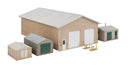 Walthers Cornerstone 933-4125 Pole Barn and Sheds - Kit - Set of Four Buildings, HO