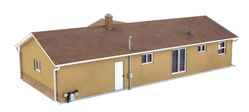 Walthers Cornerstone 933-4155 Ranch House with Attached 2-Car Garage -- Kit - 4 x 2-1/4 x 1-1/2" 10.1 x 5.7 x 3.8cm, HO