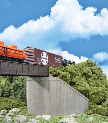 Walthers Cornerstone 933-4551 Single-Track Railroad Bridge Concrete Abutments pkg(2) -- Kit - 4-9/16 x 8-9/16 x 4-7/16" 11.5 x 21.7 x 11.2cm, HO Scale