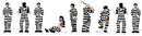 Model Power MDP1376 Prisoners pkg(9) -- Black & White-Striped Uniforms, N Scale