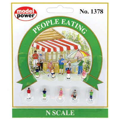 Model Power MDP1378 People Eating -- pkg(9), N Scale