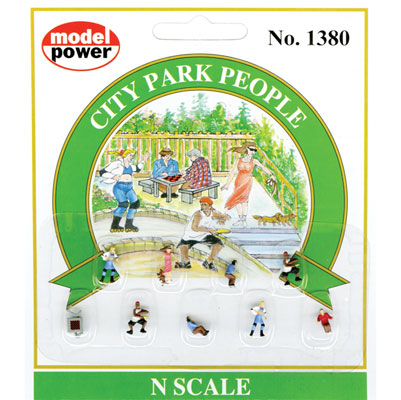 Model Power MDP1380 City Park People -- pkg(9), N Scale