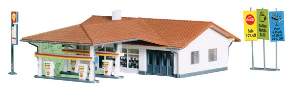 Model Power MDP1596 Service Station & Mart -- Kit - 4-5/16 x 3-11/16" 11 x 9.3cm, N Scale