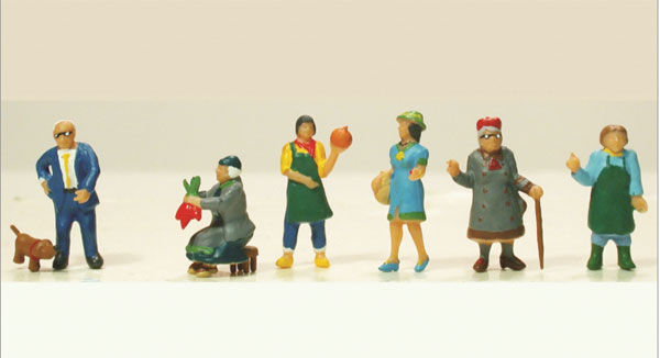 Model Power MDP5735 Market People -- pkg(6), HO Scale