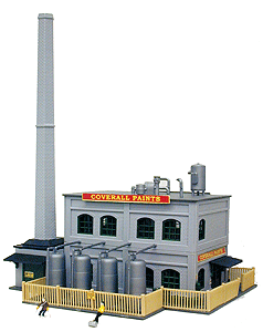 Model Power MDP2589 Built-Up Buildings Lighted w/Two Figures -- Coverall Paints, N Scale