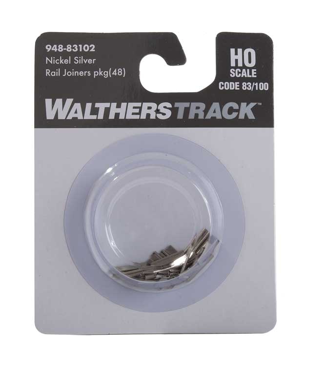 WalthersTrack 948-83102 Code 83 or 100 Nickel-Silver Rail Joiners pkg(48),  HO