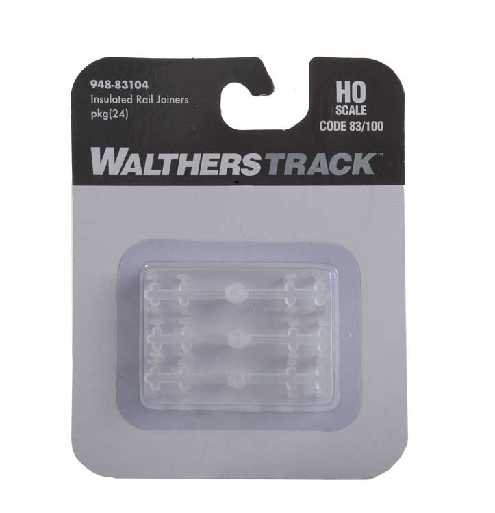 WalthersTrack 948-83104 Code 83 or 100 Insulated Rail Joiners -- pkg(24),  HO